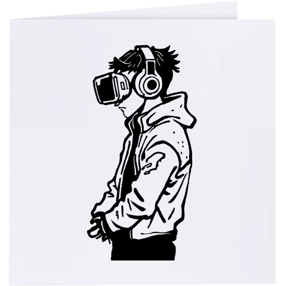'Virtual Reality Gamer' Greeting Cards (GC046154)