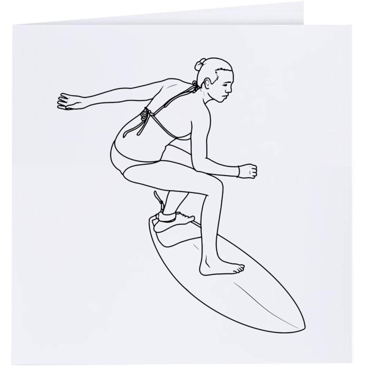 'Surfing Woman' Greeting Cards (GC046665)