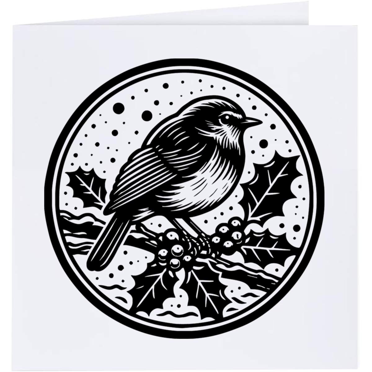 'Robin With Holly Berries' Greeting Cards (GC047570)