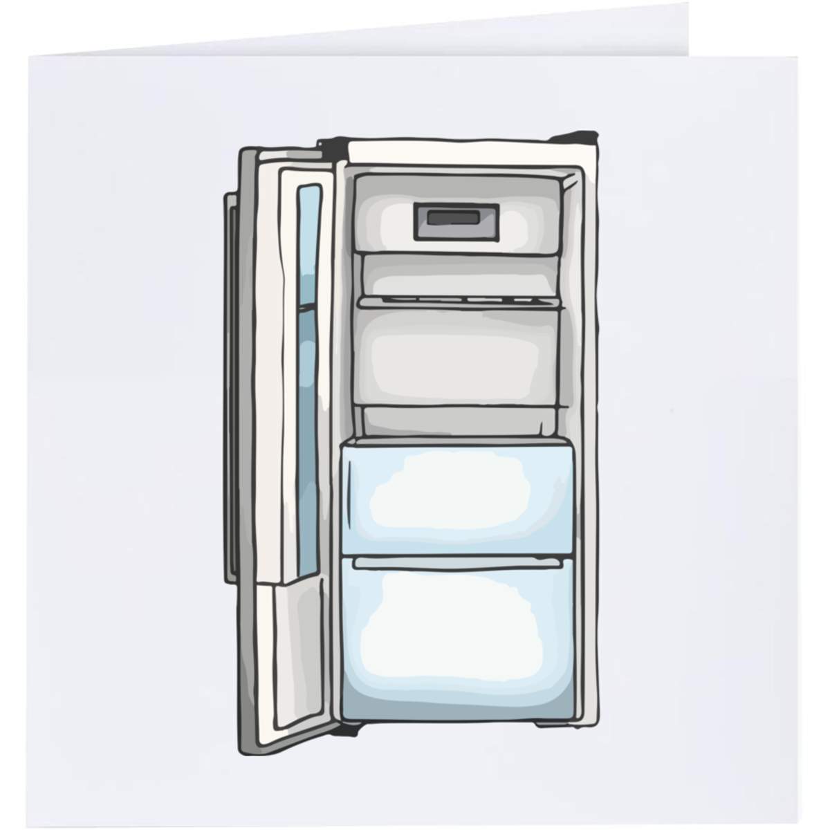 'Empty Fridge Freezer' Greeting / Occasion Card - Blank Inside for Birthdays, Thank You Notes, Invitations and Gifts (GC048057)