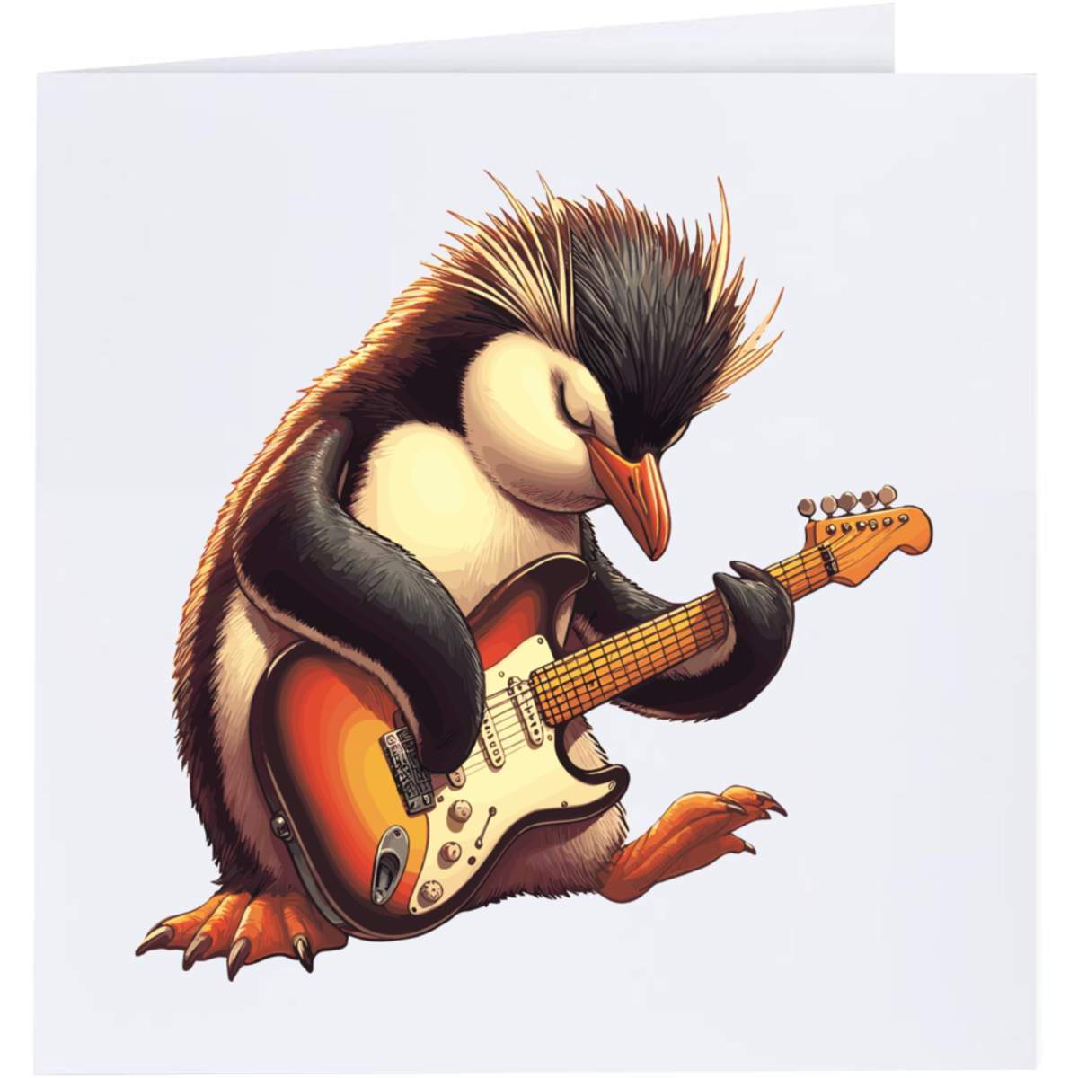 'Rockhopper Guitarist' Greeting / Occasion Card - Blank Inside for Birthdays, Thank You Notes, Invitations and Gifts (GC049703)
