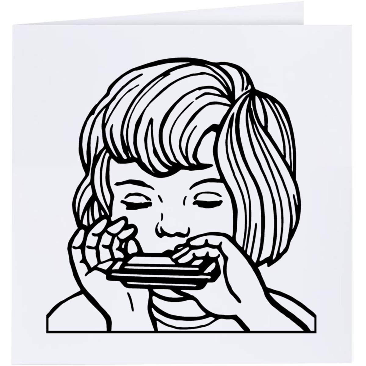 'Harmonica Player' Greeting Cards (GC050724)