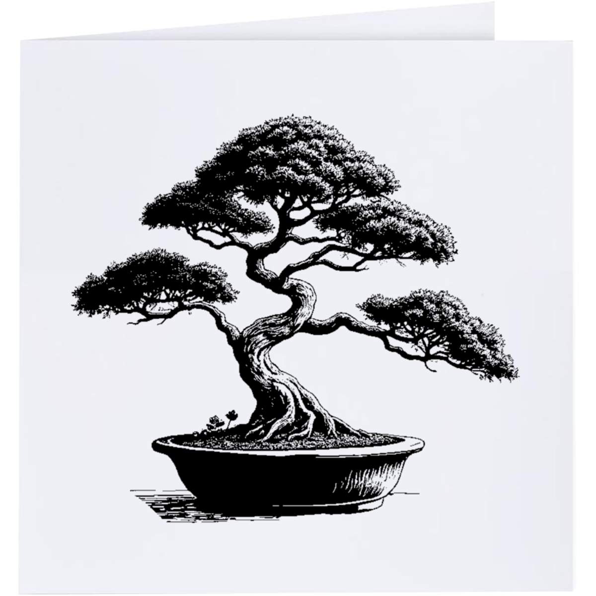 'Bonsai Tree in Pot' Blank Greeting Card (GC00070959)