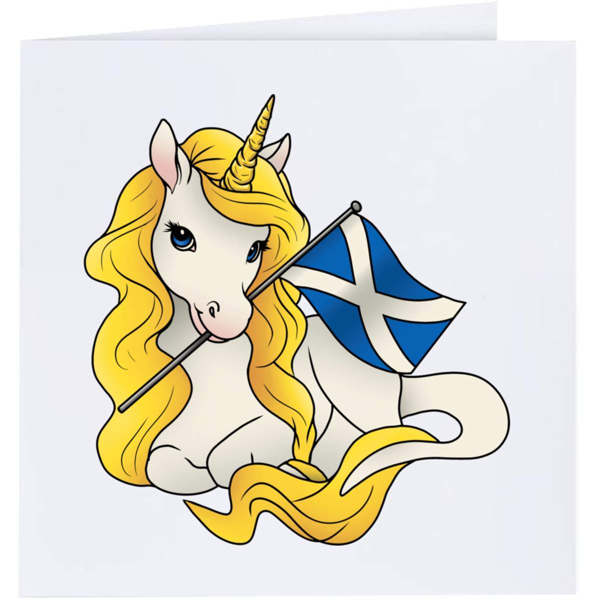 'Scottish Unicorn With Flag' Greeting Cards (GC050899)