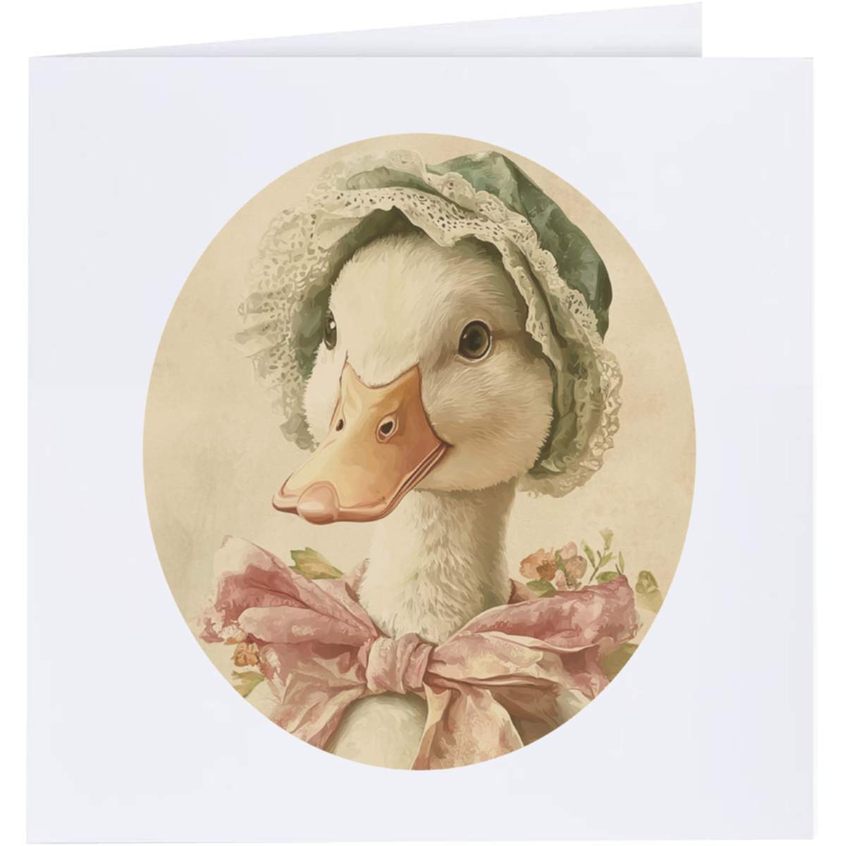 'Vintage Goose Wearing A Bonnet' Greeting Cards (GC051369)