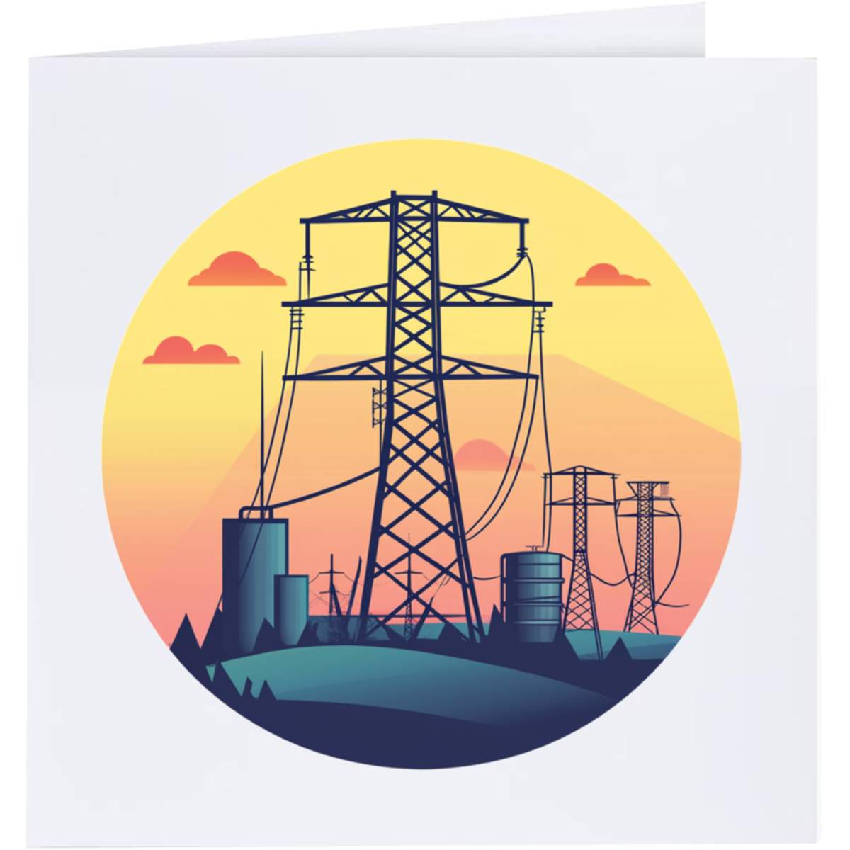 'Electric Pylons' Greeting Cards (GC051429)