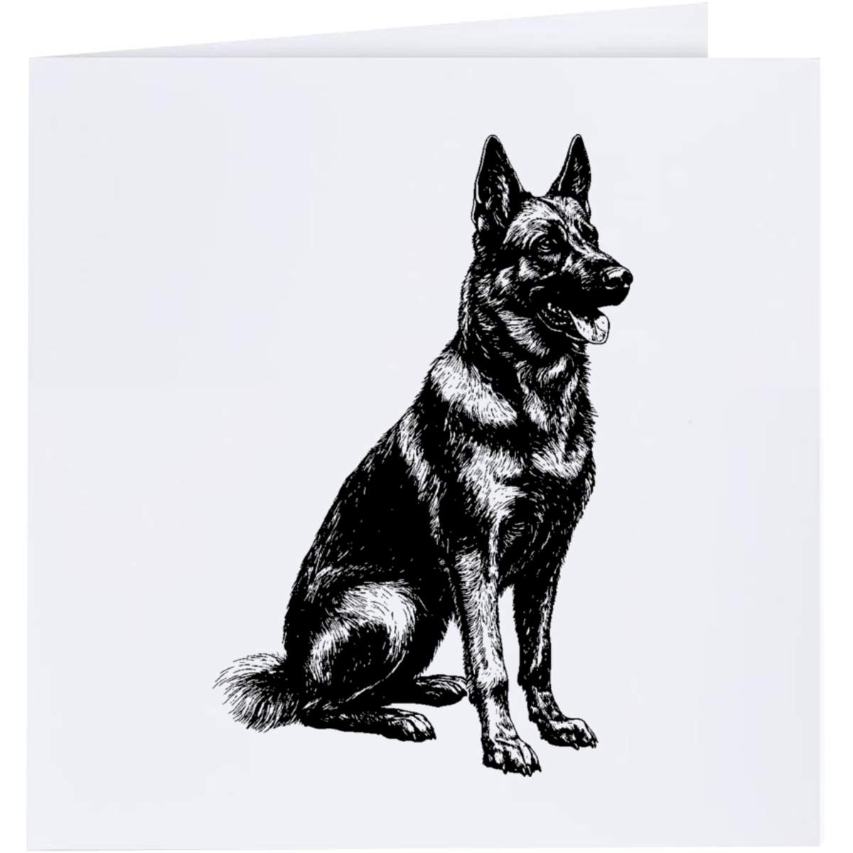 'German Shepherd Sitting Side View' Greeting Cards (GC052444)
