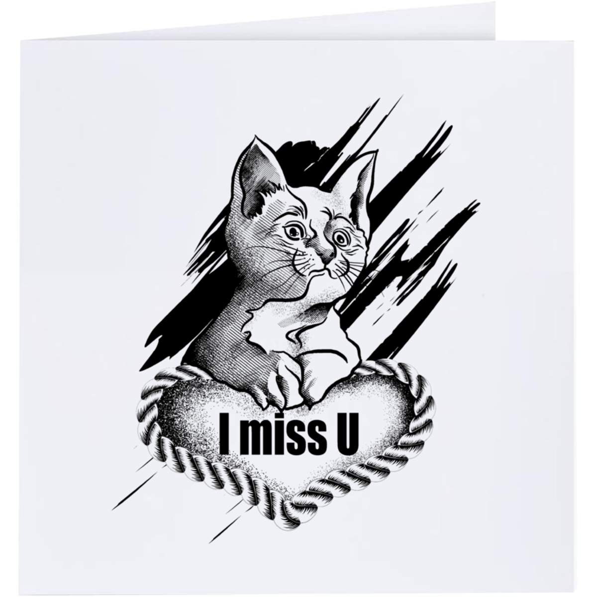 'A Cat’s Lonely Heart' Greeting Cards (GC052812)