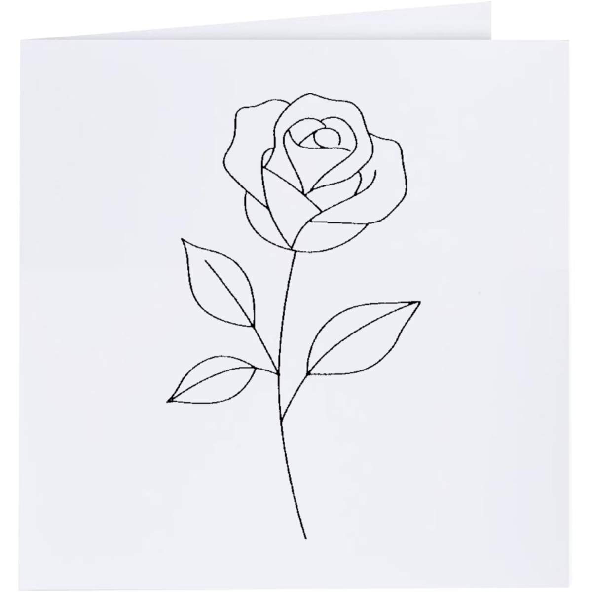 'Single Rose' Greeting / Occasion Card - Blank Inside for Birthdays, Thank You Notes, Invitations and Gifts (GC053402)