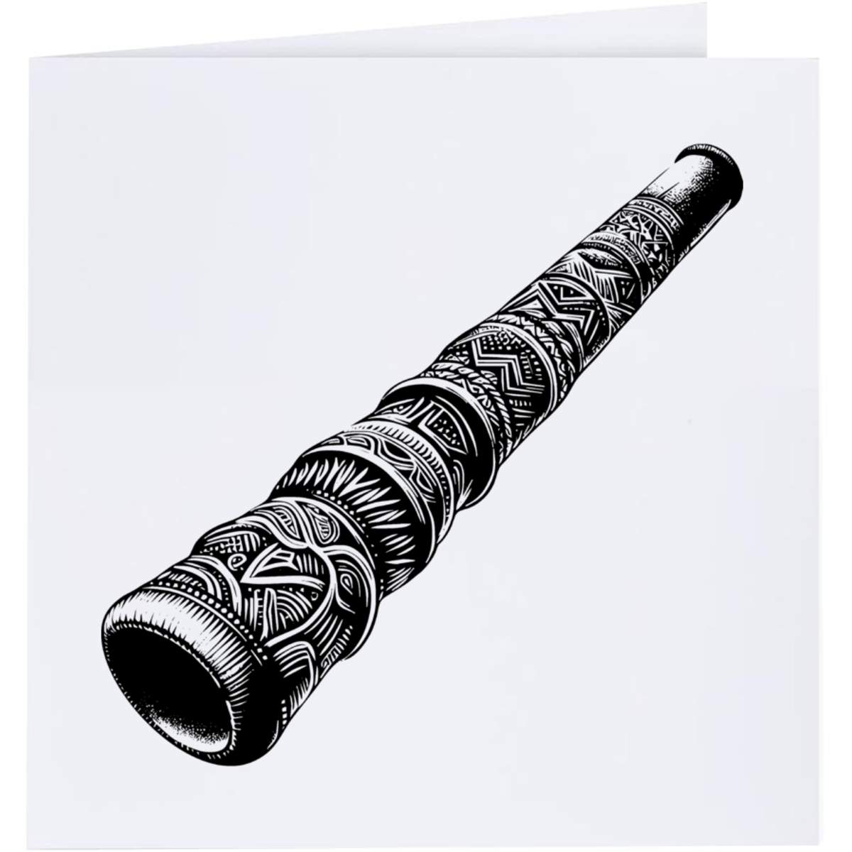 'Carved Didgeridoo' Greeting / Occasion Card - Blank Inside for Birthdays, Thank You Notes, Invitations and Gifts (GC053687)