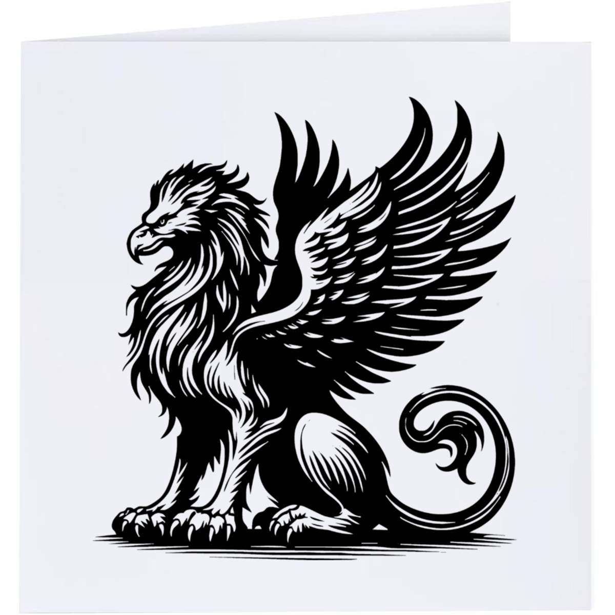 'Griffin On Guard' Greeting / Occasion Card - Blank Inside for Birthdays, Thank You Notes, Invitations and Gifts (GC056122)