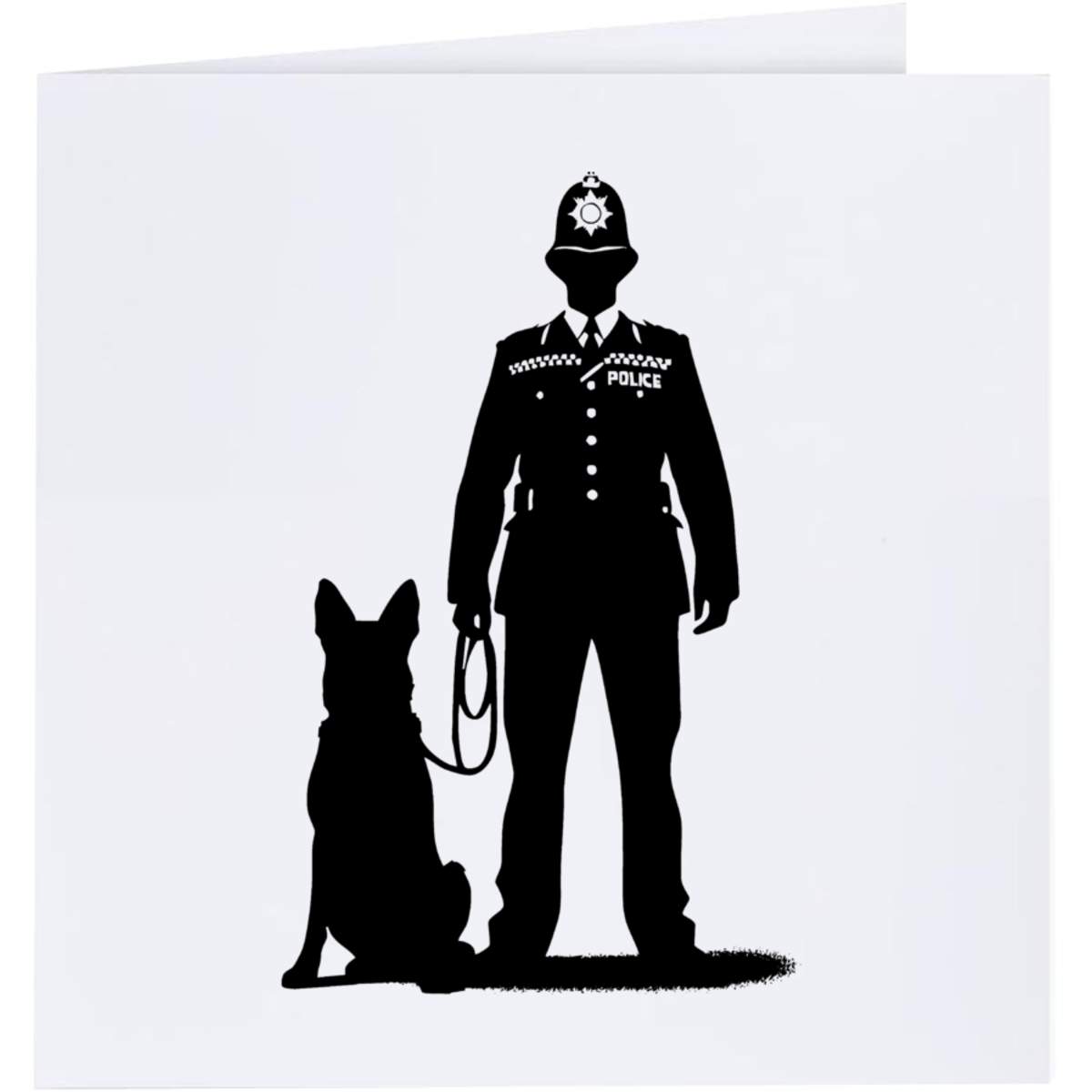 'Policeman Standing With Dog' Blank Greeting Card (GC00083181)