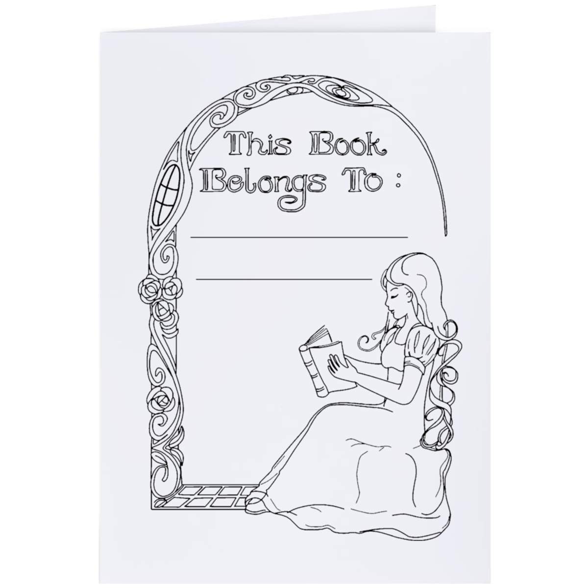 Large (A4) 'This Book Belongs To' Blank Greeting Card (GC00017272)