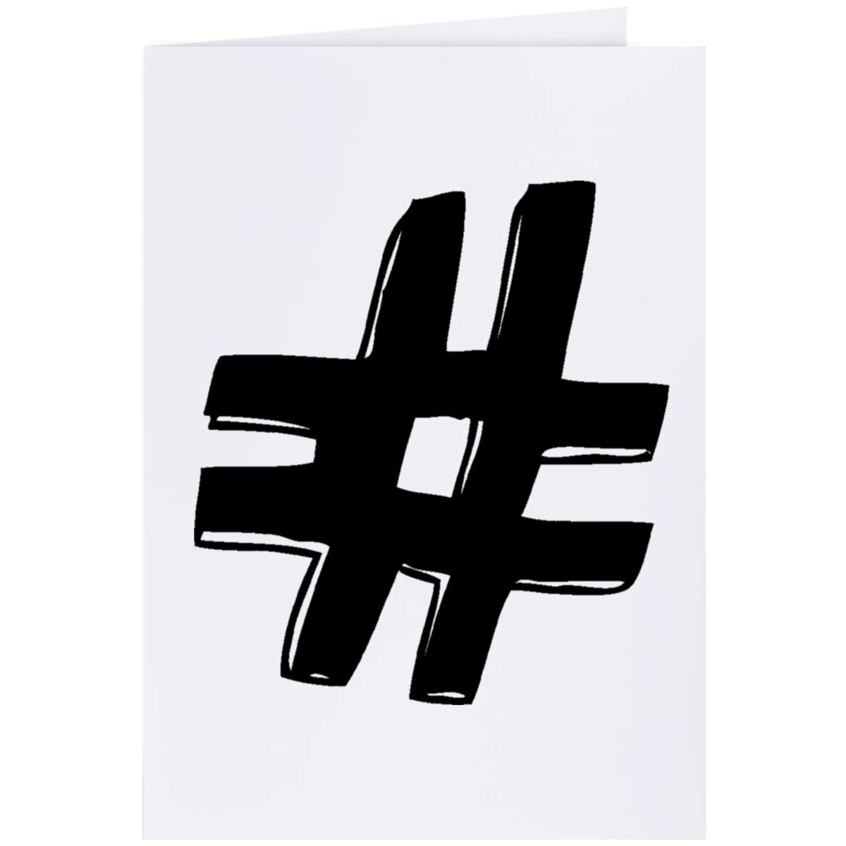 Large (A4) 'Hash Tag' Blank Greeting Card (GC00020087)