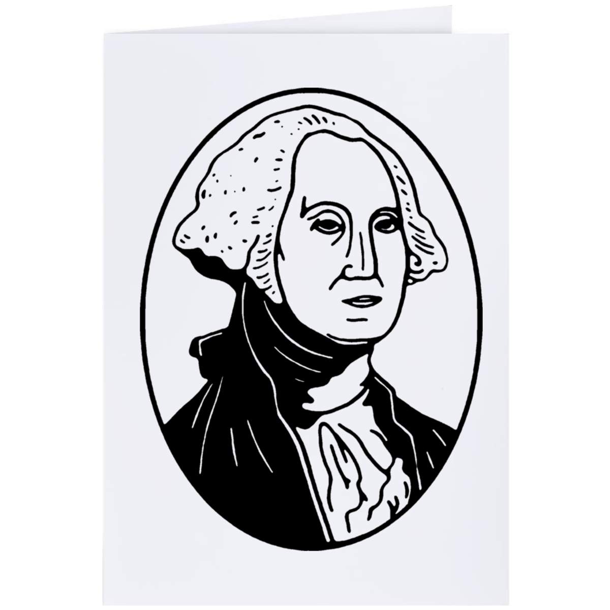 'George Washington' Greeting Card - A4 - Blank Inside for Birthdays, Thank You Notes, Invitations and Gifts (GC00023884)