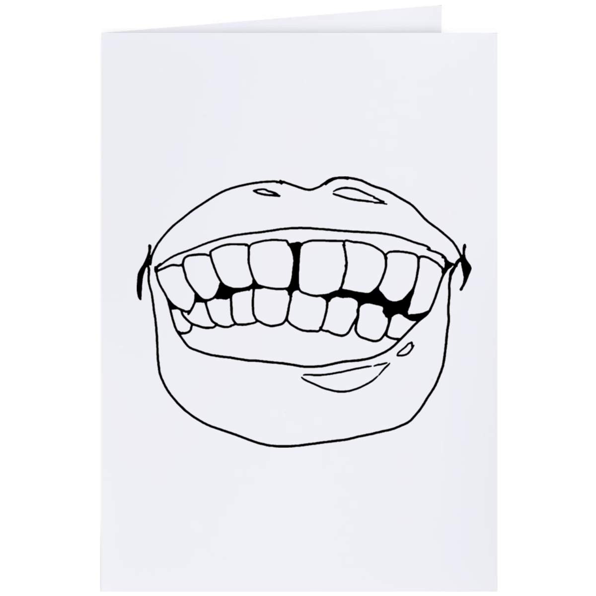'Mouth Showing Teeth' Greeting Card - A4 - Blank Inside for Birthdays, Thank You Notes, Invitations and Gifts (GC00024937)