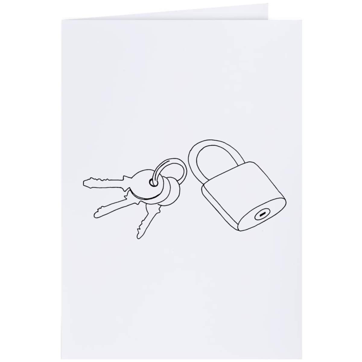Large (A4) 'Lock & Keys' Blank Greeting Card (GC00026401)