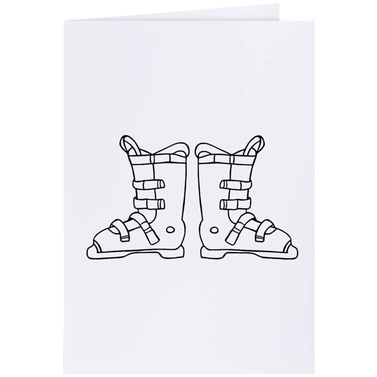 Large (A4) 'Ski Boots' Blank Greeting Card (GC00026469)