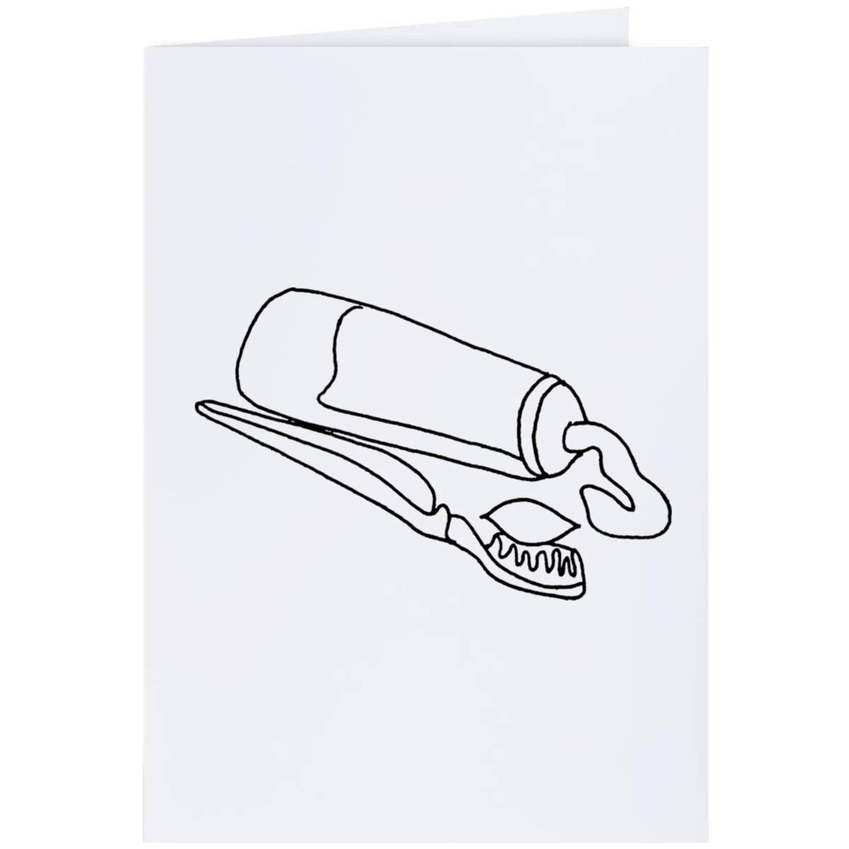 Large (A4) 'Toothpaste & Toothbrush' Blank Greeting Card (GC00026560)