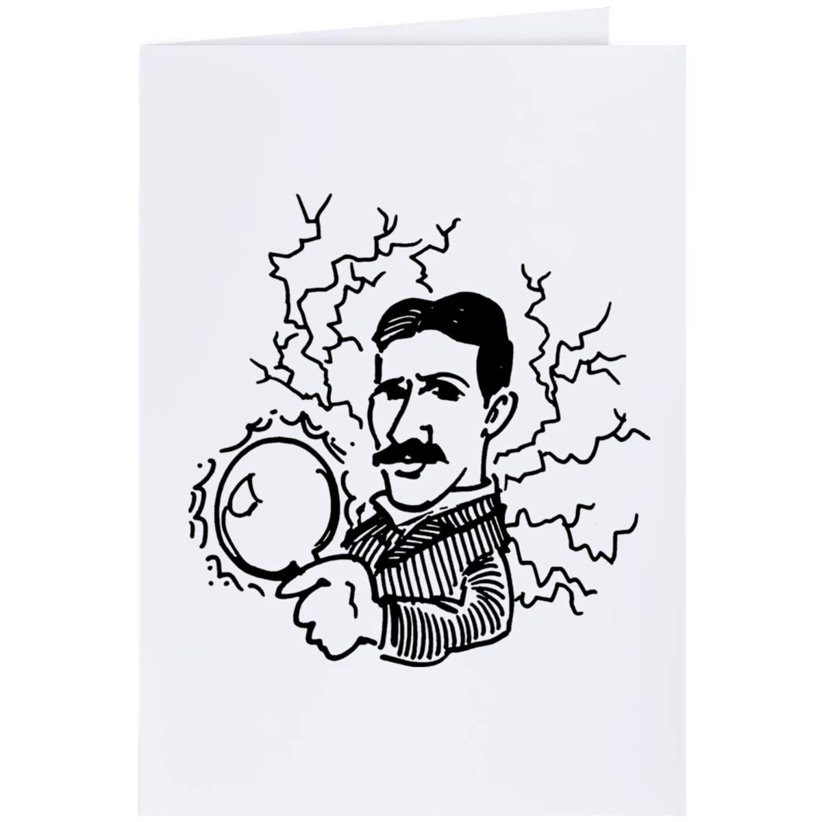 'Nikola Tesla' Greeting Card - A4 - Blank Inside for Birthdays, Thank You Notes, Invitations and Gifts (GC00030473)