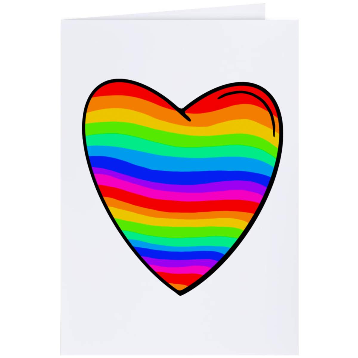 'Rainbow Heart' Greeting Card - A4 - Blank Inside for Birthdays, Thank You Notes, Invitations and Gifts (GC00035415)
