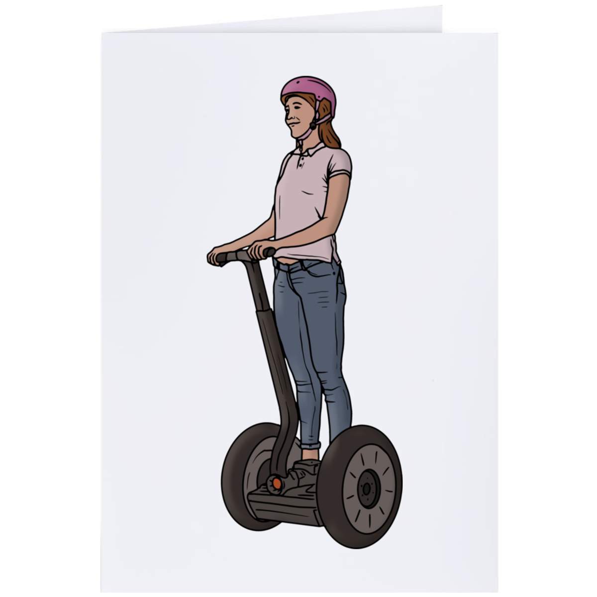 Large (A4) 'Hoverboard Woman' Blank Greeting Card (GC00040345)