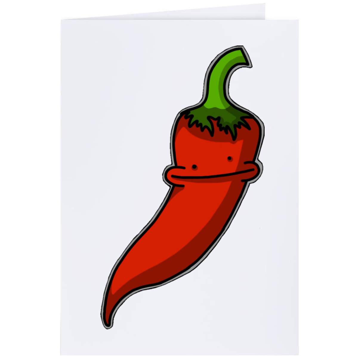 Large (A4) 'Chili Pepper Character' Blank Greeting Card (GC00042533)