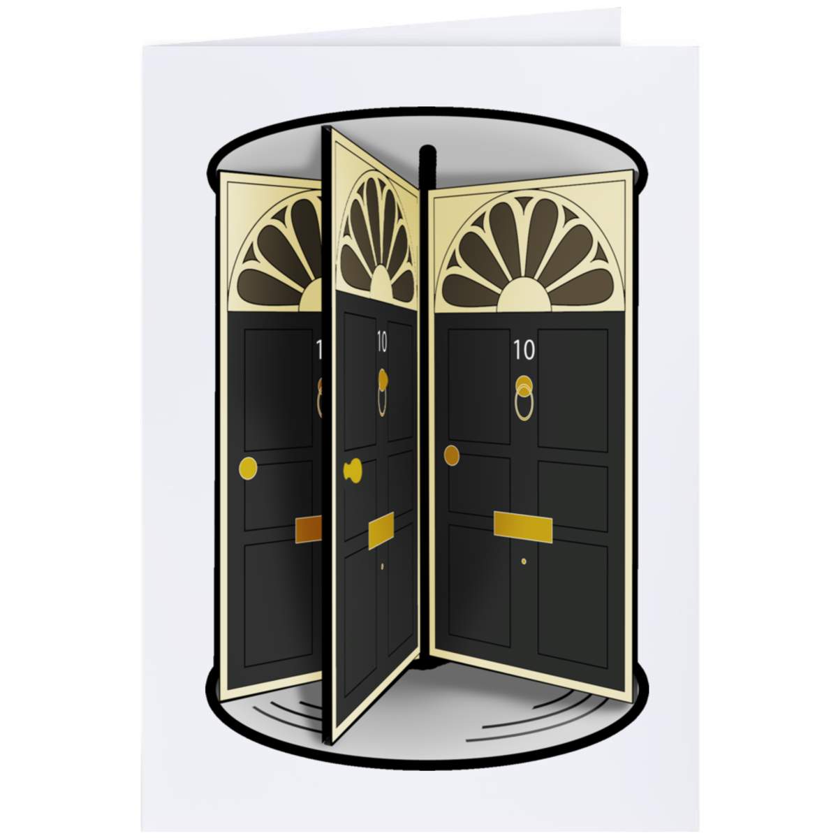 Large (A4) 'Ten Downing Street Revolving Door' Blank Greeting Card (GC00042955)