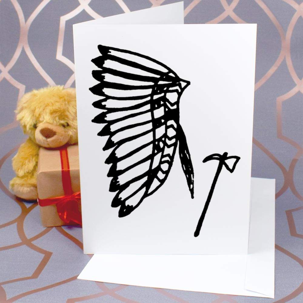 Cartes de vente en gros voeux « War Bonnet & Tomahawk » (GC036723)