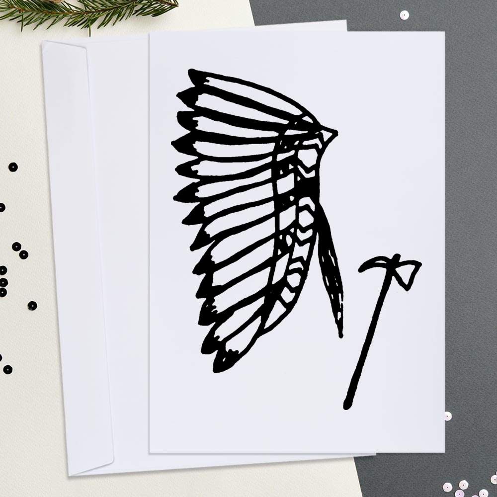 Cartes de voeux « War Bonnet & Tomahawk » (GC036723) officiel