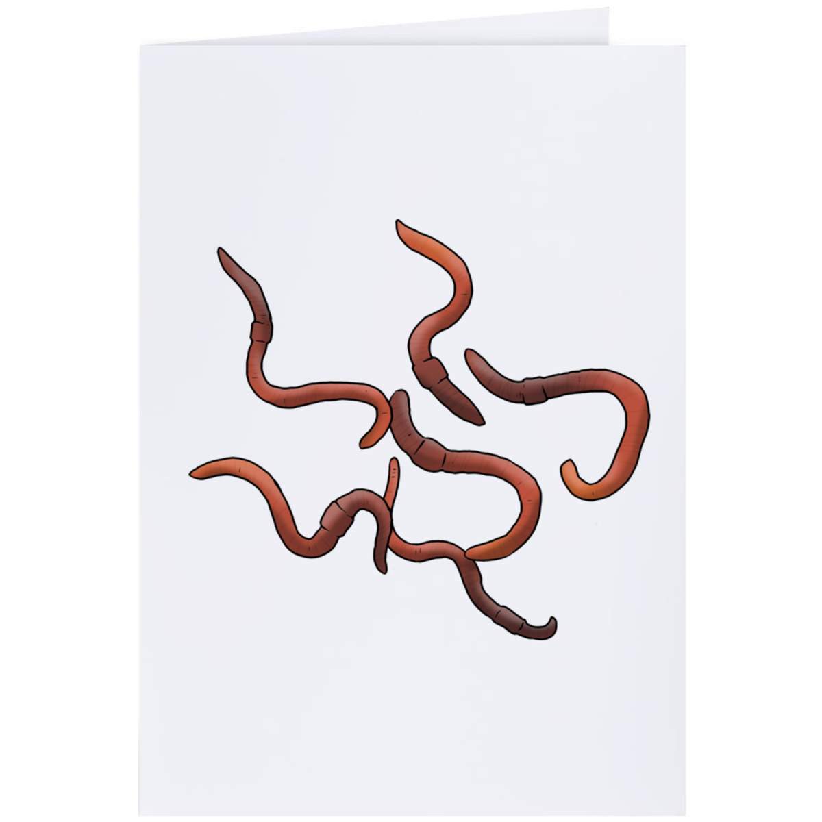 Large (A4) 'Earthworms' Blank Greeting Card (GC00048368)