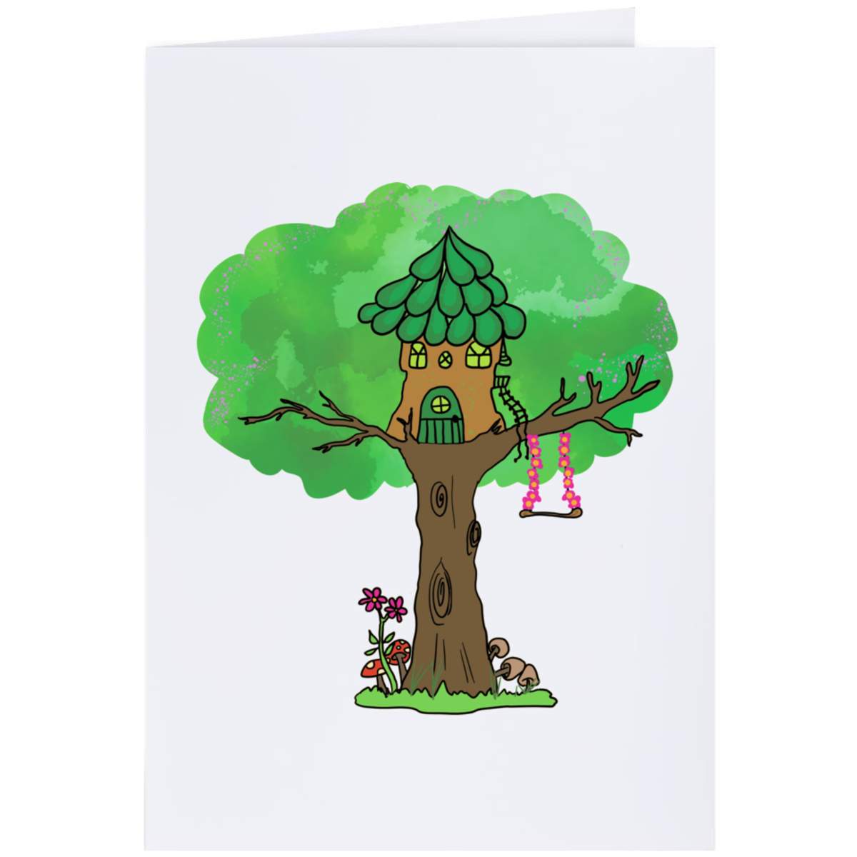 Large (A4) 'Treehouse' Blank Greeting Card (GC00054846)