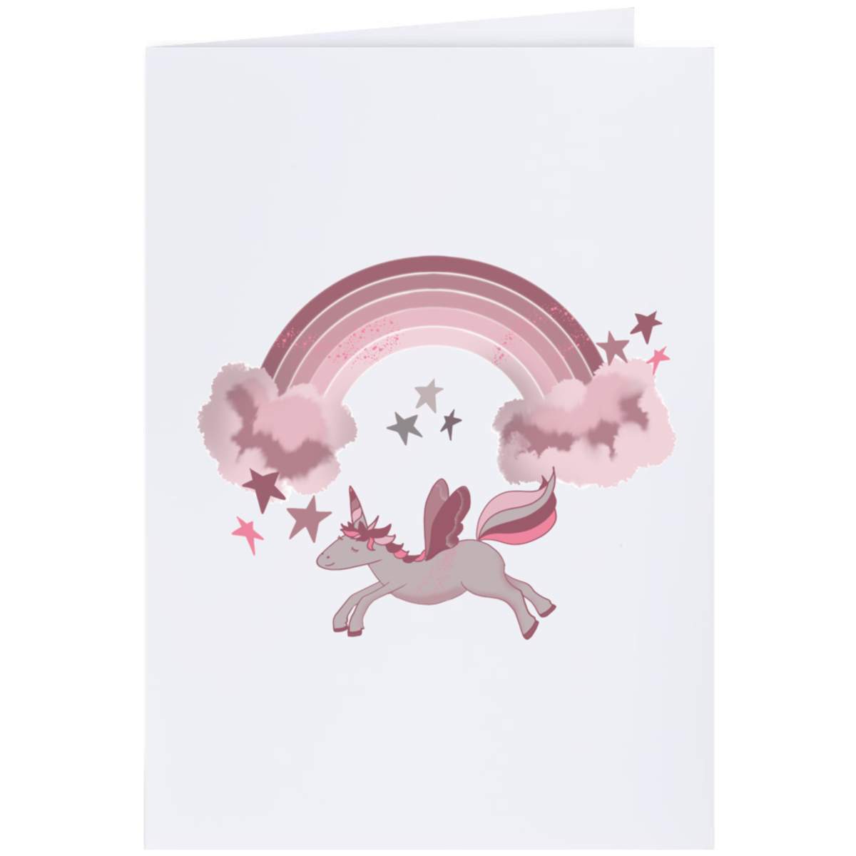 Large (A4) 'Unicorn and Rainbow ' Blank Greeting Card (GC00055786)