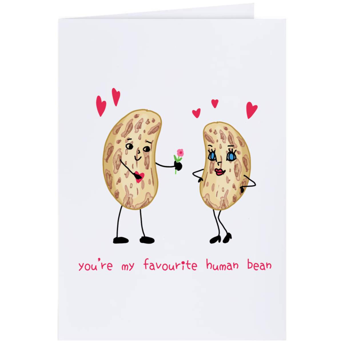 Large (A4) 'You're My Favourite Human Bean' Blank Greeting Card (GC00059456)