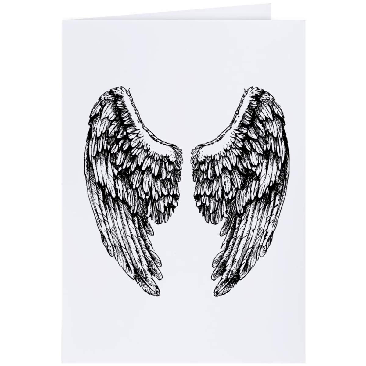 Large (A4) 'Angel Wings' Blank Greeting Card (GC00061600)