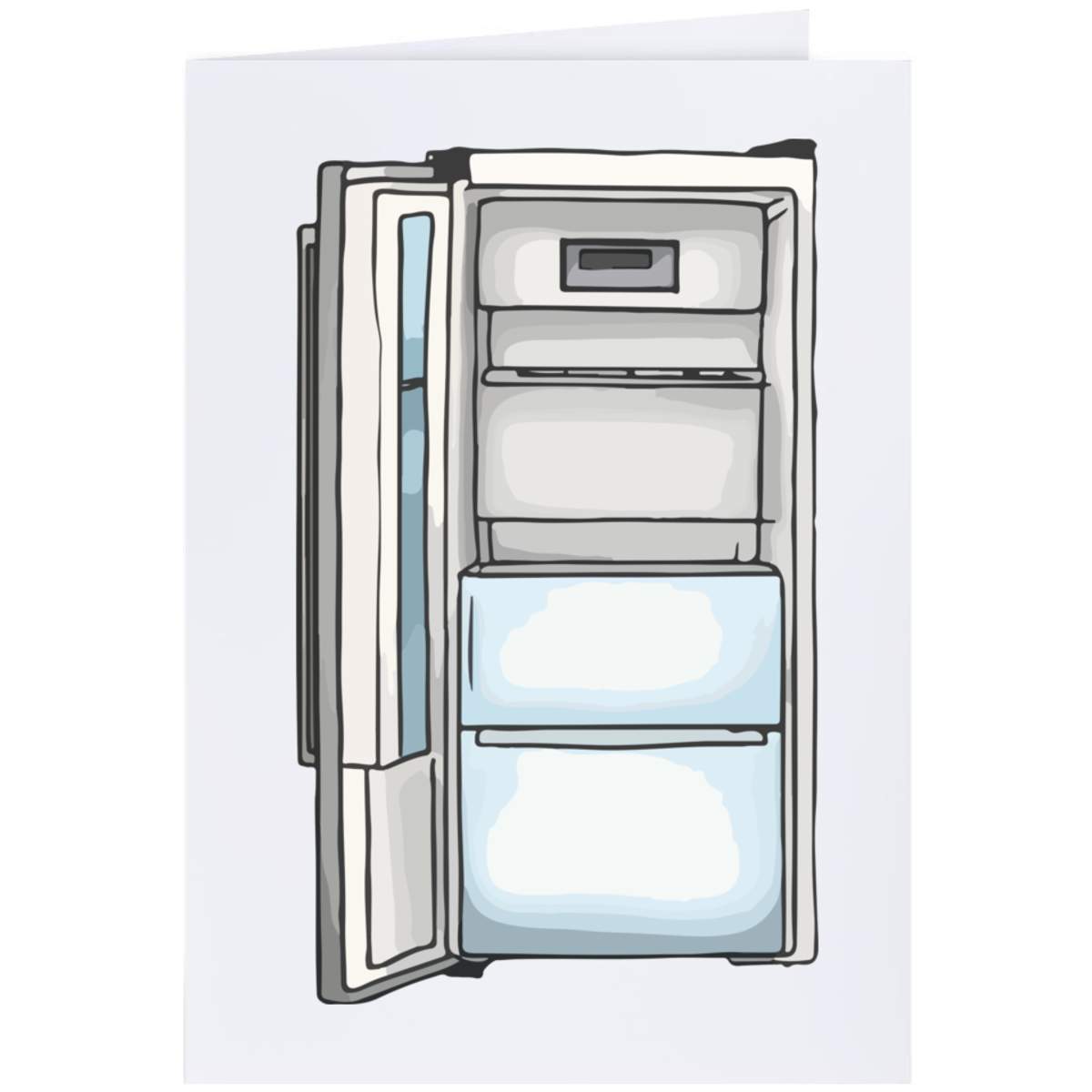 'Empty Fridge Freezer' Greeting Card - A4 - Blank Inside for Birthdays, Thank You Notes, Invitations and Gifts (GC00065900)