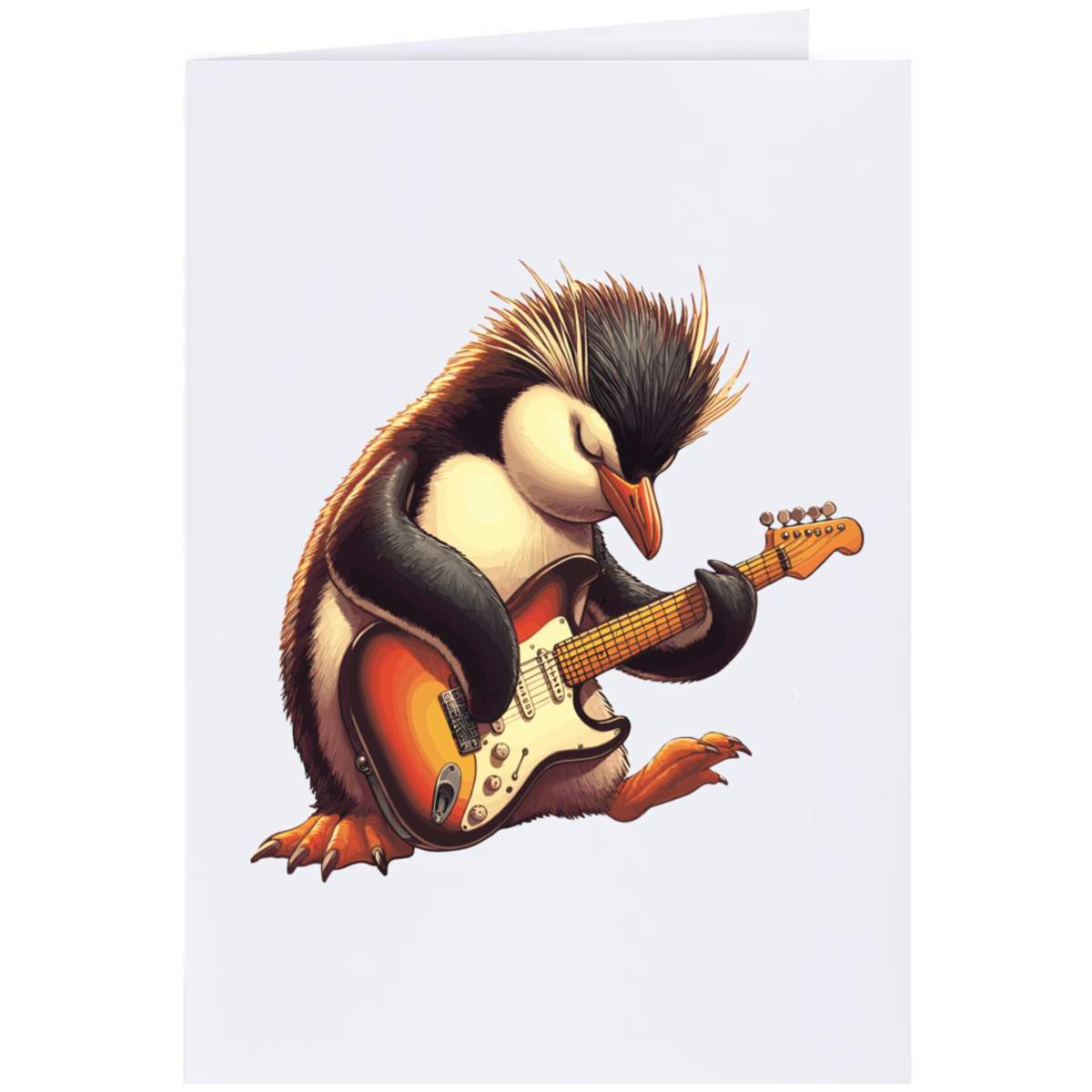 'Rockhopper Guitarist' Greeting Card - A4 - Blank Inside for Birthdays, Thank You Notes, Invitations and Gifts (GC00068740)