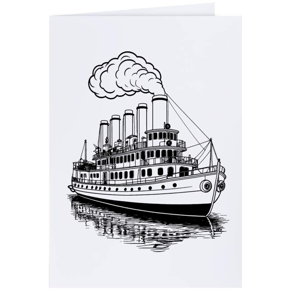'Steam Powered Ship' Greeting Cards (GC050094)