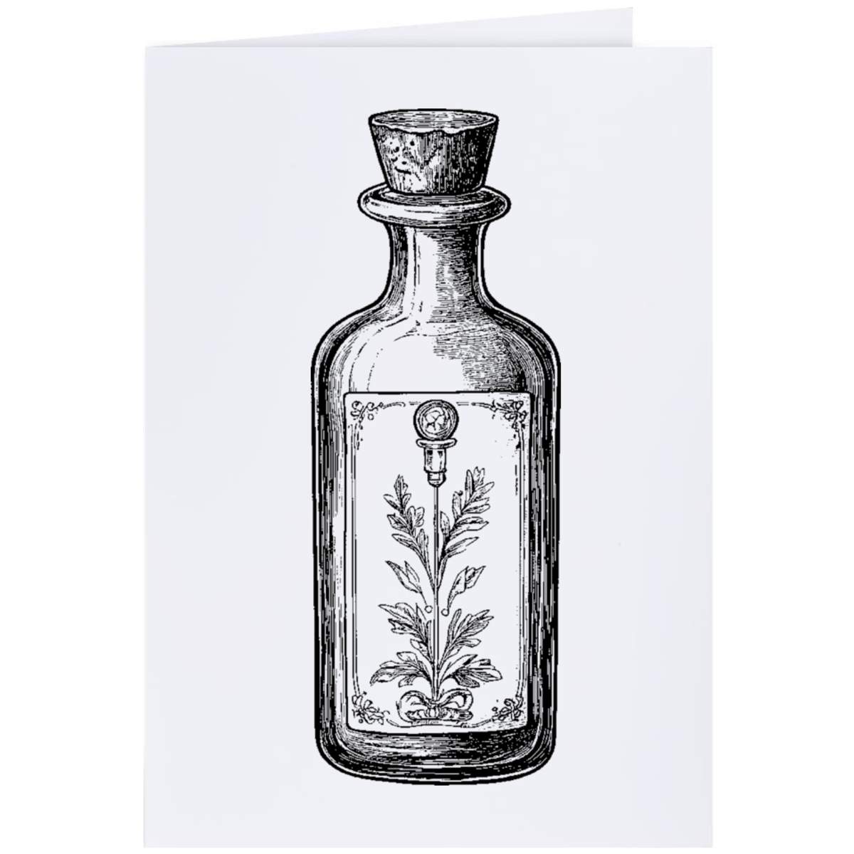 Large (A4) 'Antique Bottle' Blank Greeting Card (GC00074840)