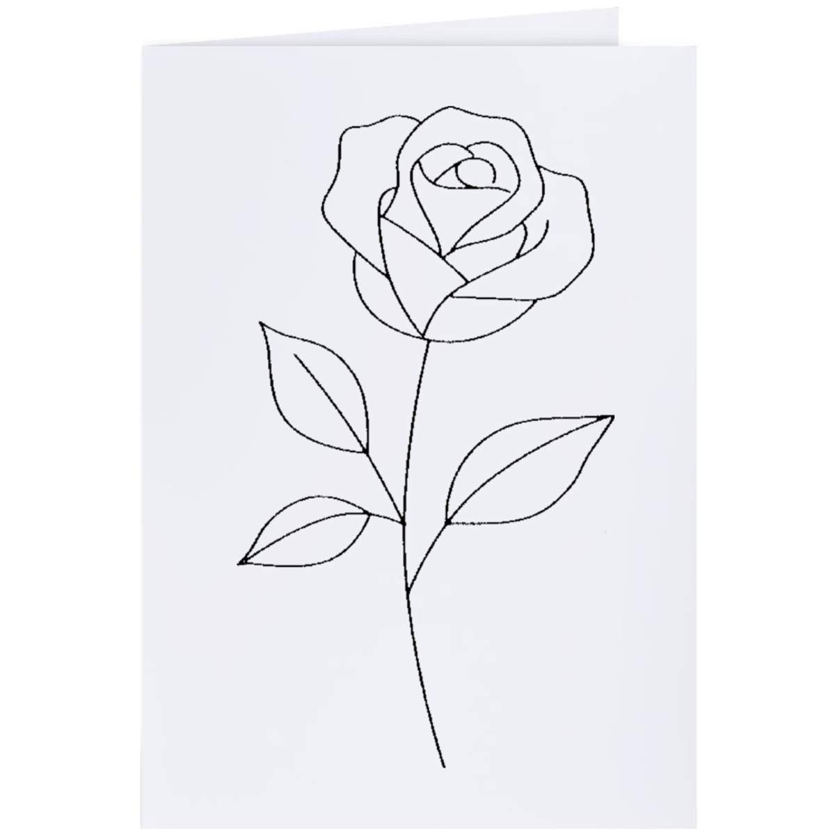 'Single Rose' Greeting Card - A4 - Blank Inside for Birthdays, Thank You Notes, Invitations and Gifts (GC00075826)