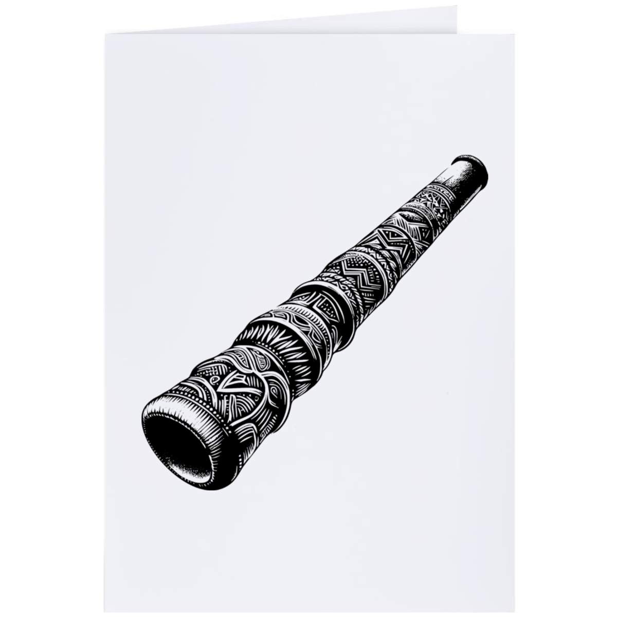 'Carved Didgeridoo' Greeting Card - A4 - Blank Inside for Birthdays, Thank You Notes, Invitations and Gifts (GC00076376)
