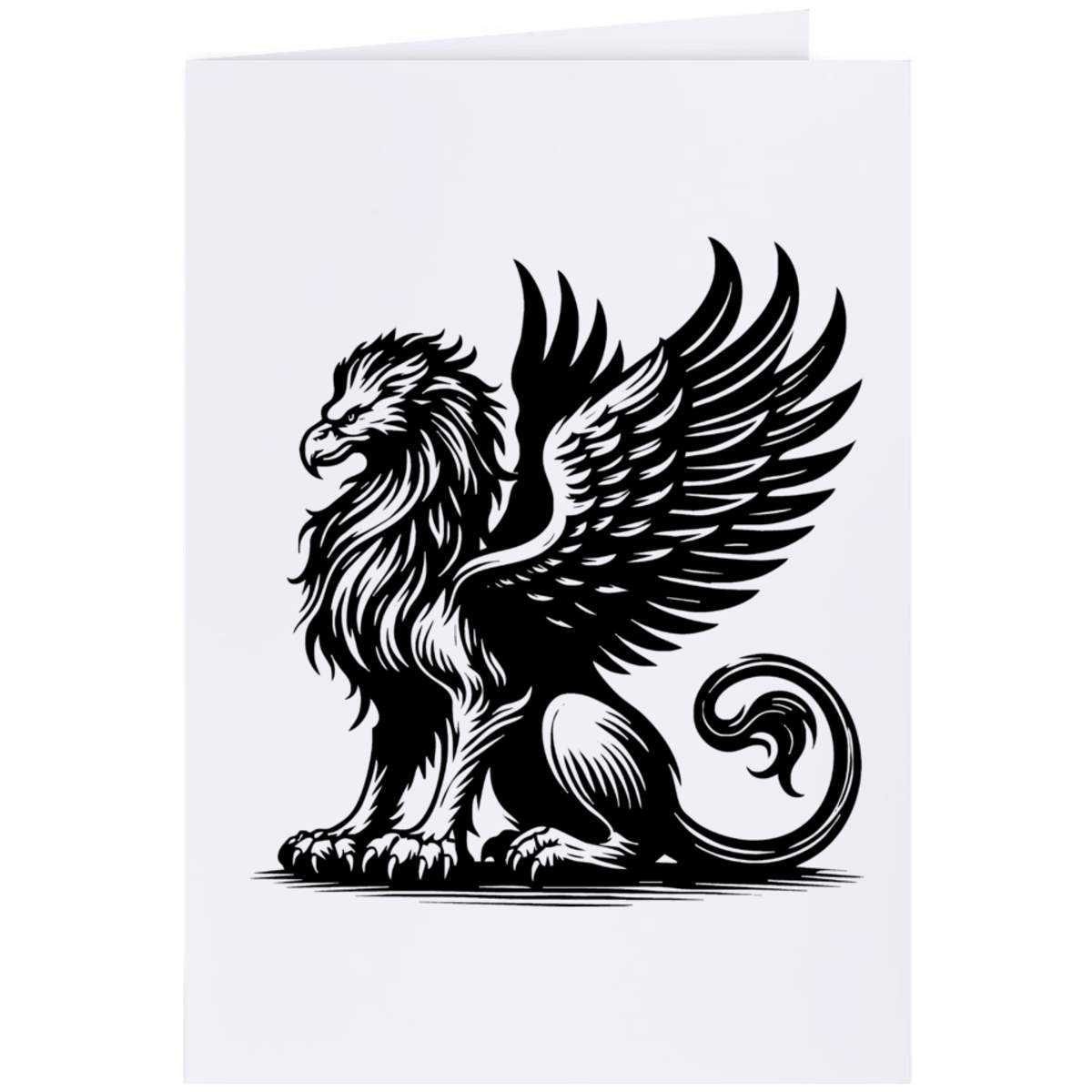 'Griffin On Guard' Greeting Card - A4 - Blank Inside for Birthdays, Thank You Notes, Invitations and Gifts (GC00080972)