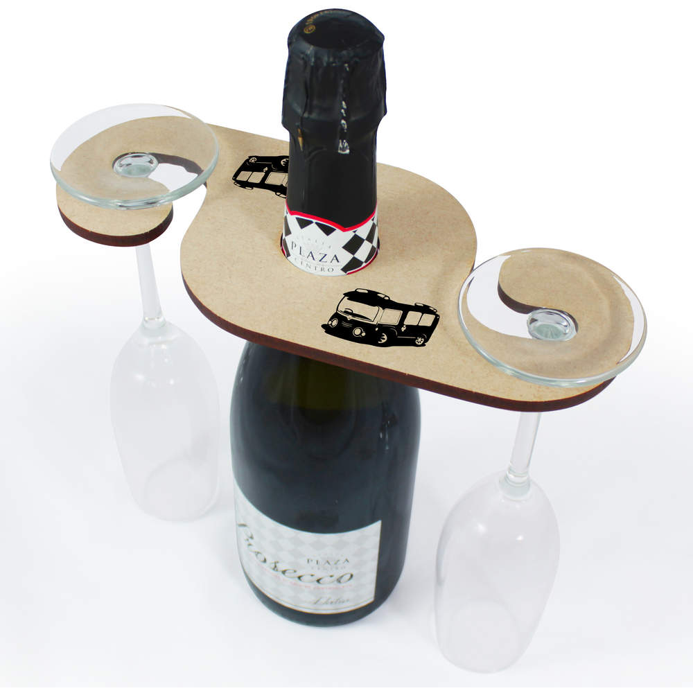 'Fire Truck' Wooden Wine Glass / Bottle Holder (GH00000243)
