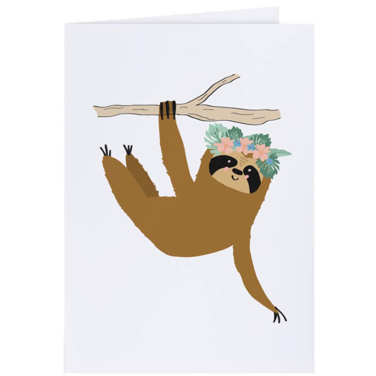 4 x 'Floral Sloth' Gift Tags / Labels (GI00030308)