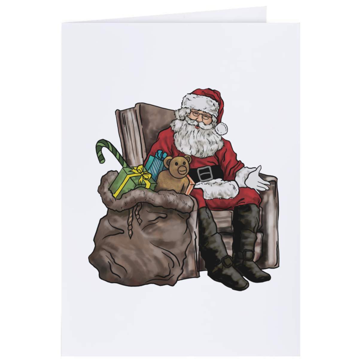 4 x 'Father Christmas & Gifts' Gift Tags / Labels (GI00035858)