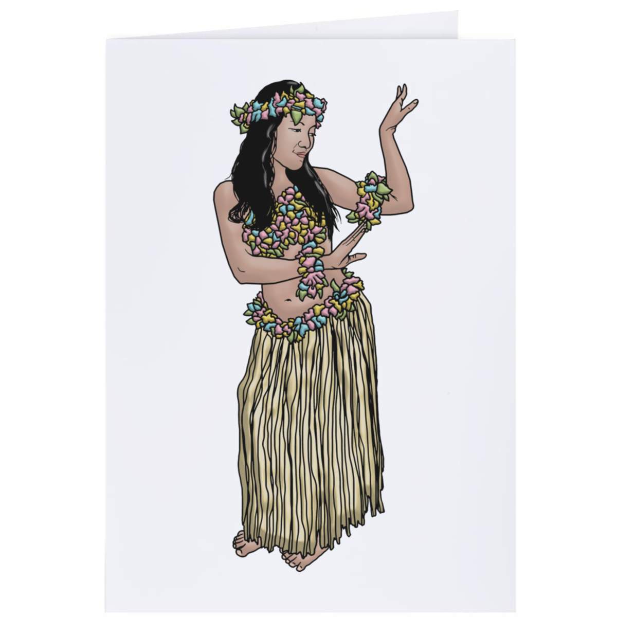 4 x 'Dancing Hula Girl' Gift Tags / Labels (GI00038611)