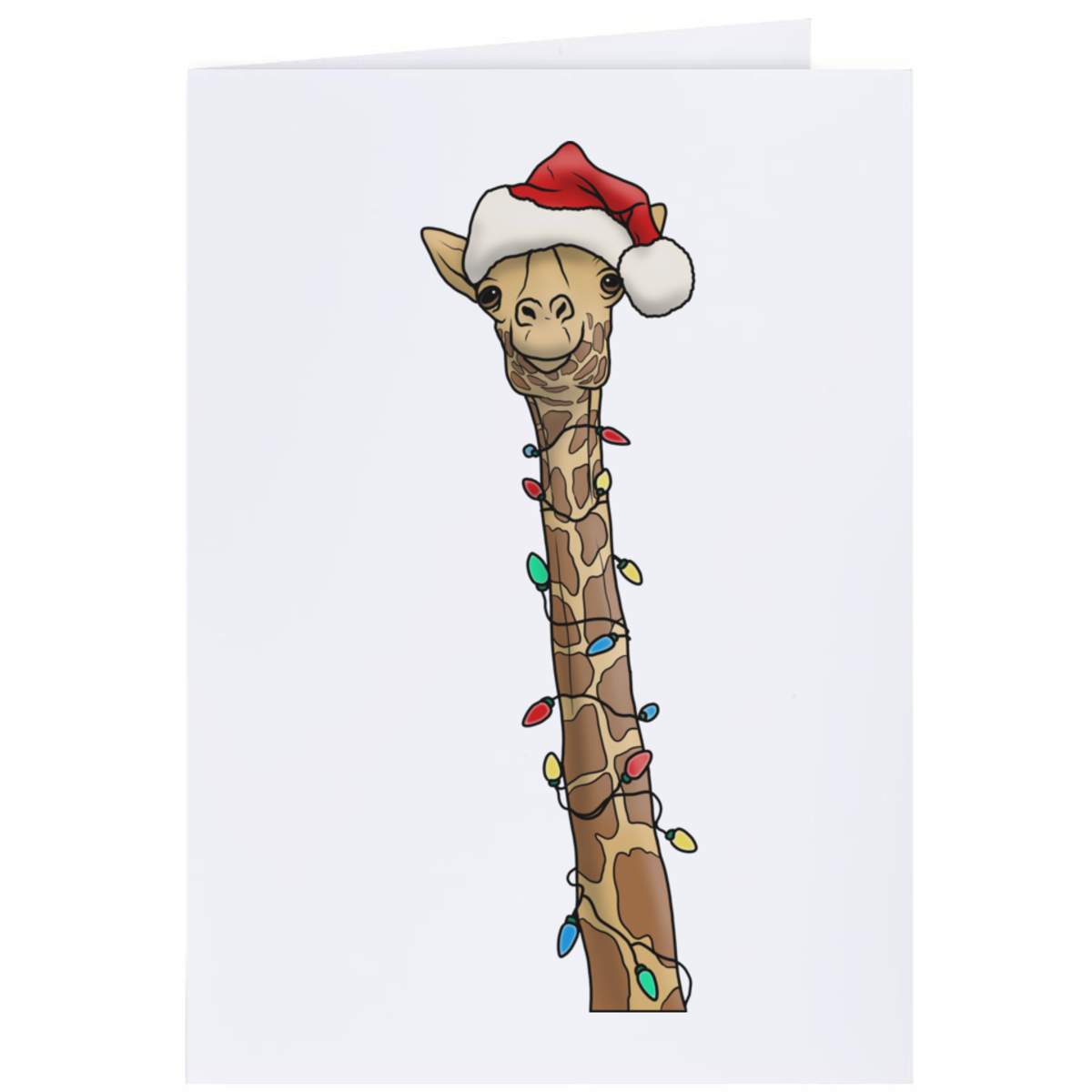 4 x 'Christmas Giraffe' Gift Tags / Labels (GI00051313)