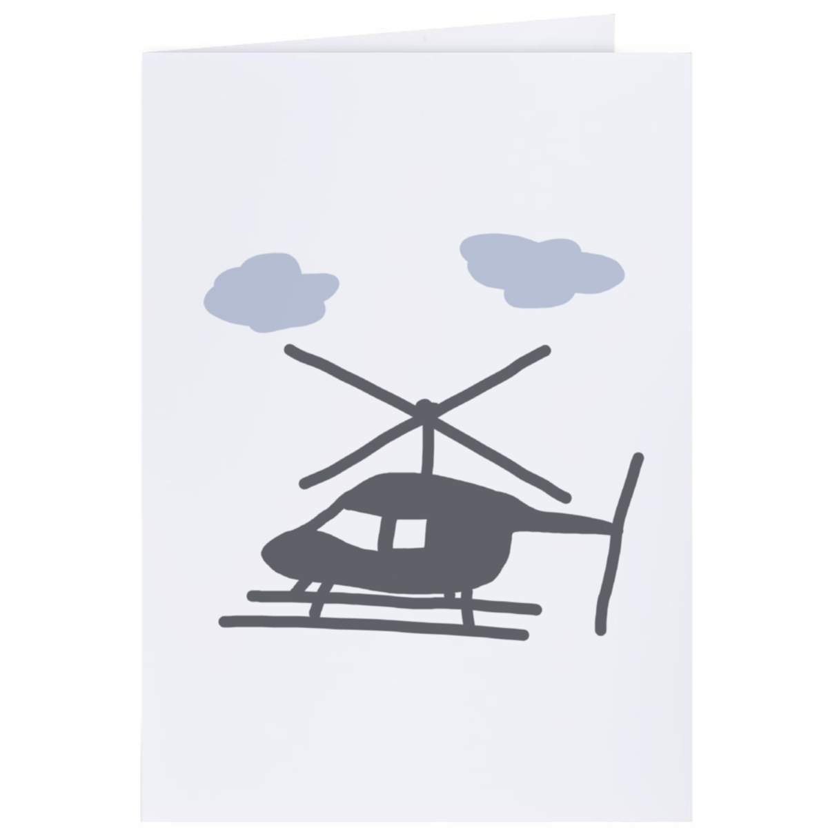 4 x 'Helicopter and clouds ' Gift Tags / Labels (GI00076527)