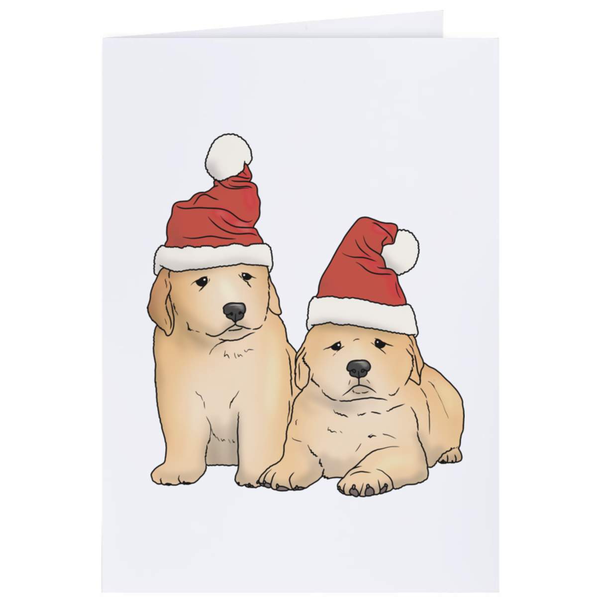 4 x 'Christmas Golden Retriever Puppies' Gift Tags / Labels (GI00084027)