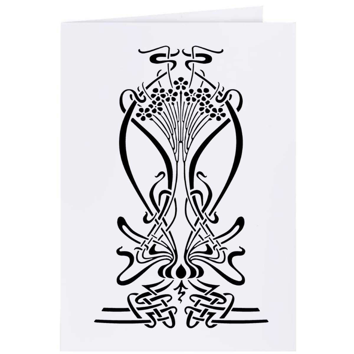 4 x 'Art Nouveau Floral' Gift Tags / Labels (GI00097095)